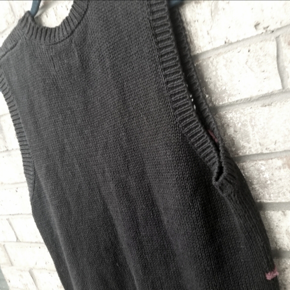 Westbound Christmas Tree Holiday BLACK Sweater Vest (size LARGE) Hand Knitted - Picture 4 of 7
